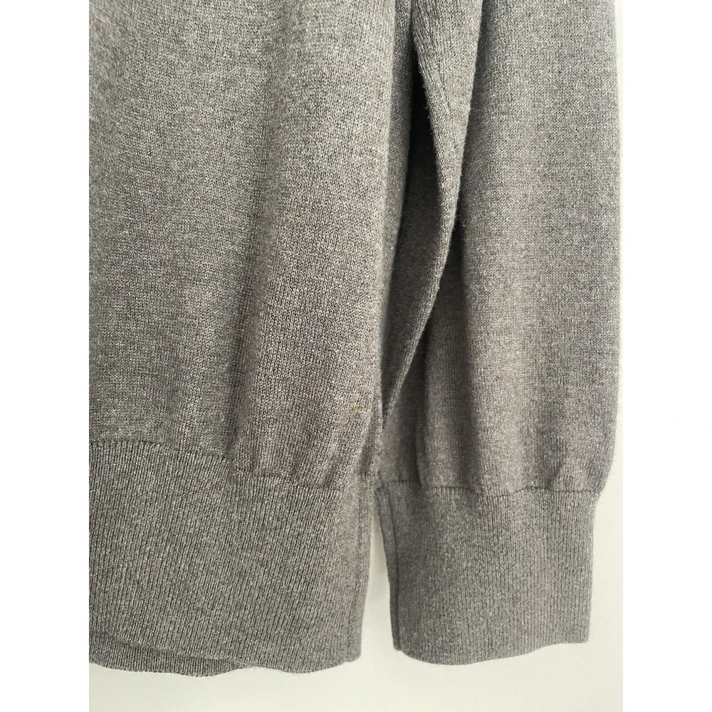 Banana Republic Men L Silk Cashmere Sweater Brown Luxury Blend V-Neck Light Soft
